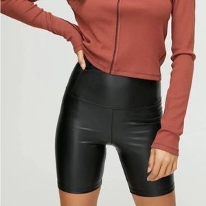 Wilfred free biker shorts black faux leather biker shorts XS